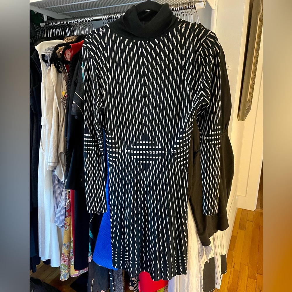 NWT new Desigual black white graphic turtleneck dress M medium - Picture 5 of 9